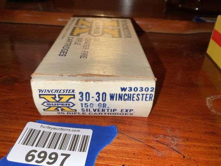 Partial box of Winchester 30-30 rifle cartridges
