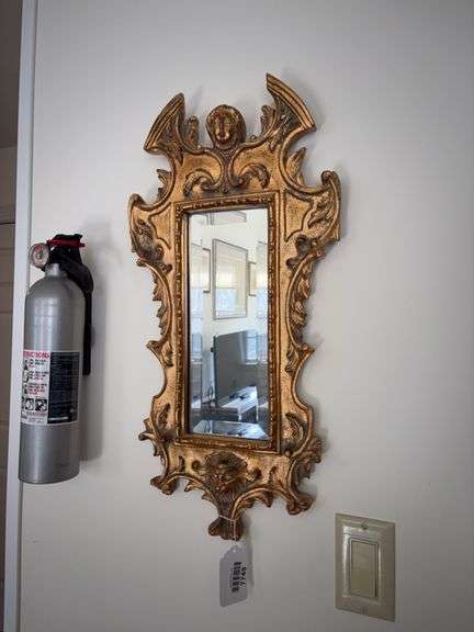 Baroque gilt framed mirror 12x21