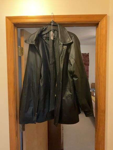 Black leather coat