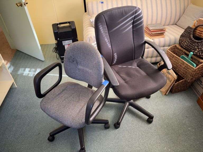 Two swivel desk arm chairs