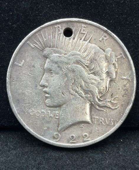 1922 US Silver Peace Dollar - HOLE