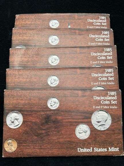 5 United States Mint Sets - 1985