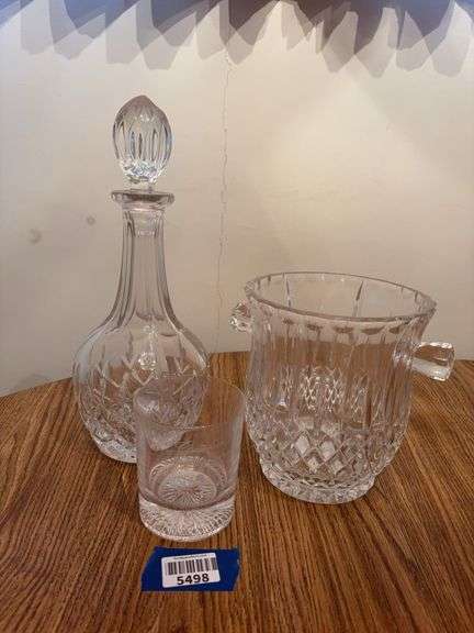 Wine decanter, ice bucket, highball glass
