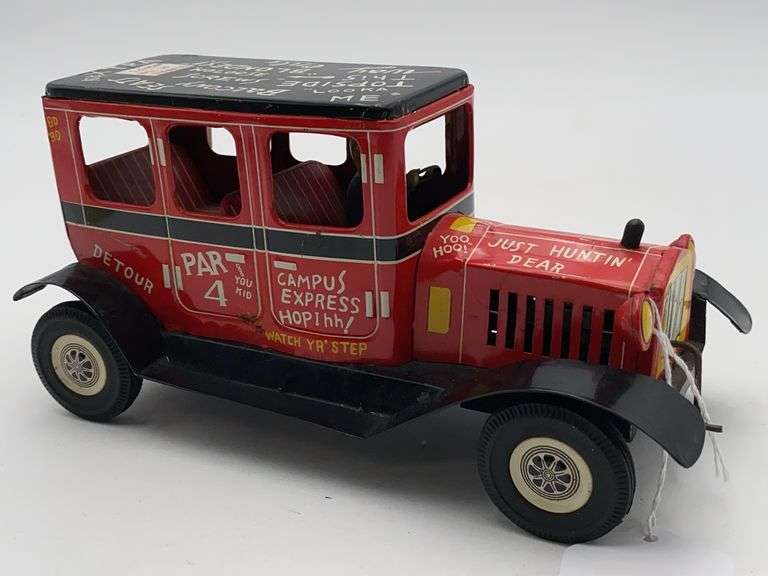 MARX LINE/MAR/JAPAN litho tin Campus Express Jalopy toy friction car