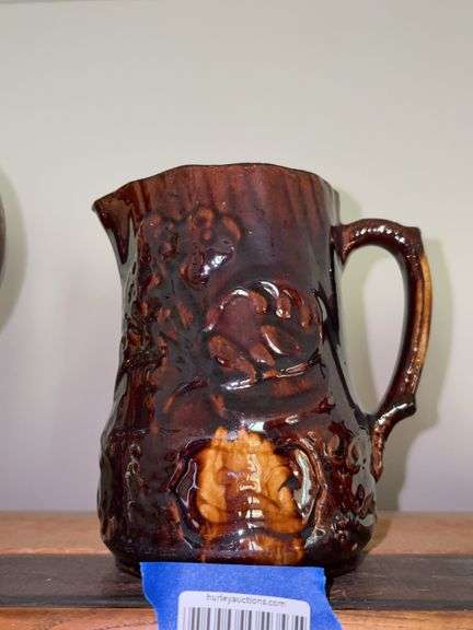 Rockingham glazed yellow ware pitcher