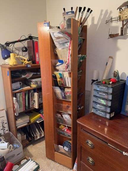 Rotating rack and art/craft supply contents15x15x65