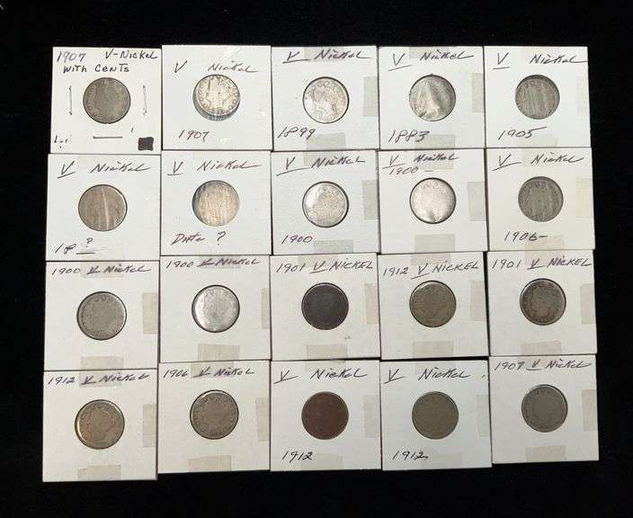 Lot of 20 US Liberty V Nickels - 1883 - 1912