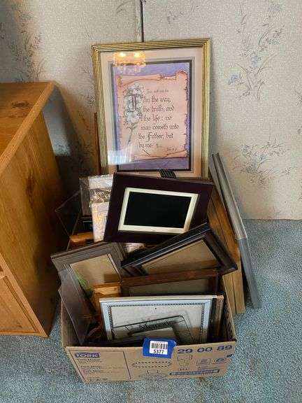 Framed quote, mirror, and picture frames lot