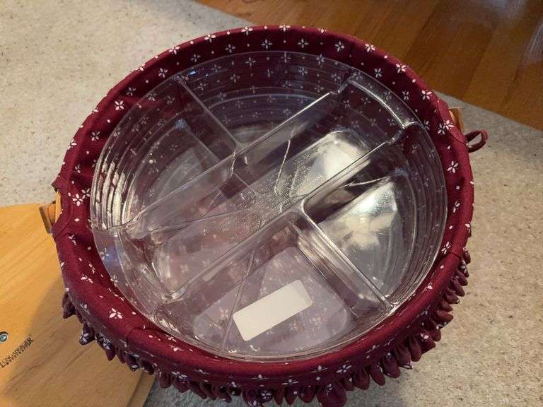 Longaberger sewing basket w/ wooden lid