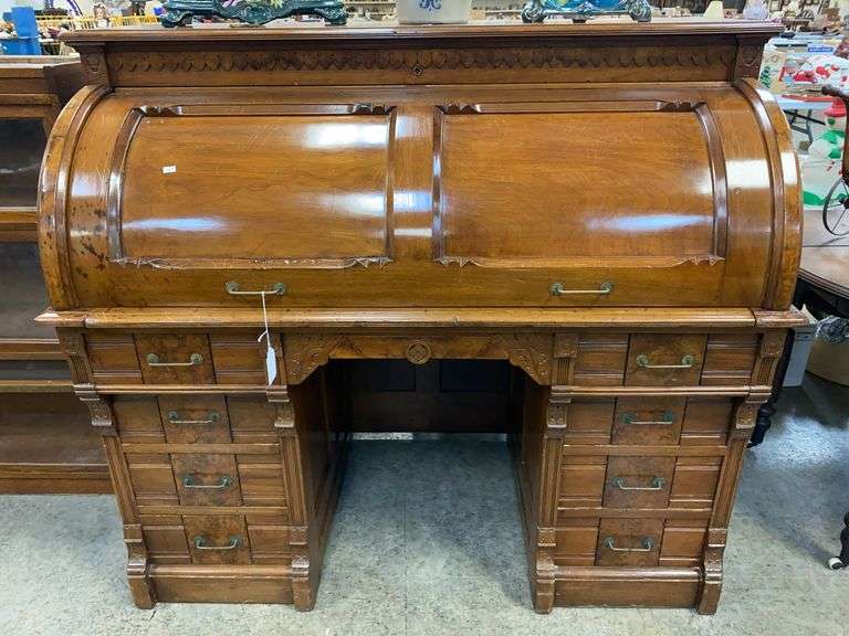 Eastlake cylinder roll office desk 54x29x48