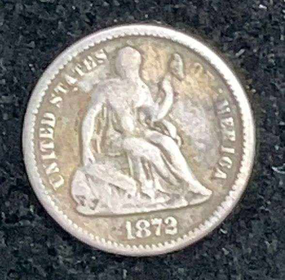 1872 US Silver Seated Half Dime