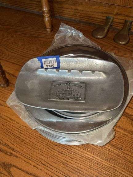 Ten vintage Waynesboro/Greencastle/Chambersburg  metal souvenir plates and ashtray
