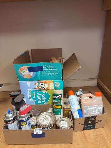 Paints, Minwax, WD-40, wood glue & more