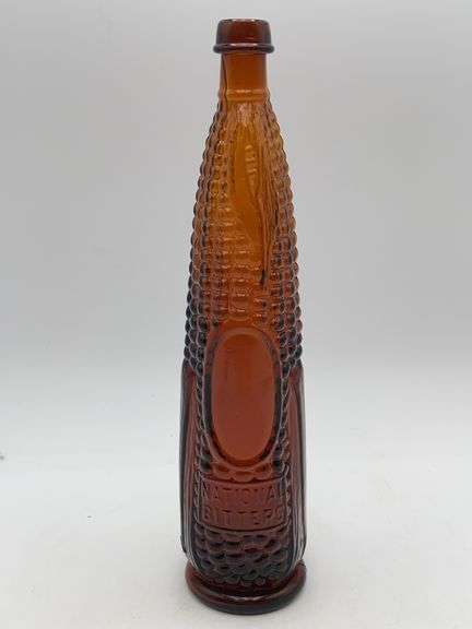 Amber NATIONAL BITTERS corn bottle