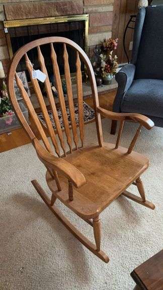 Wooden Windsor rocking chair