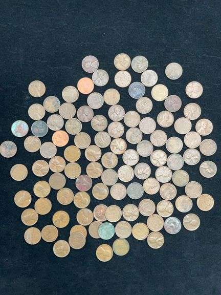 Lot of 103 US Lincoln Wheat Cents - Pre 1959