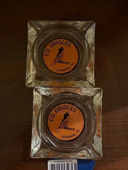 Two F.O. Orioles Lebanon Pa Ashtrays