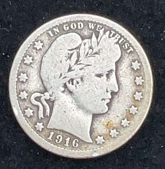 US Silver Barber Quarter - 1916 D