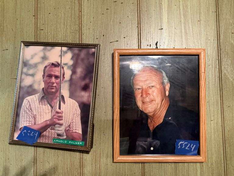 Three framed Arnold Palmer photo prints