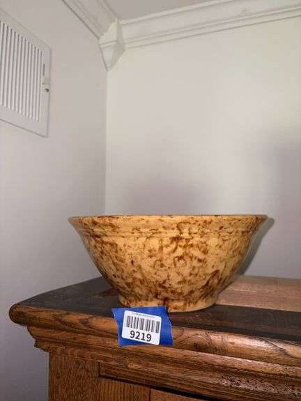 Rockingham glazed yellow ware mixing bowl