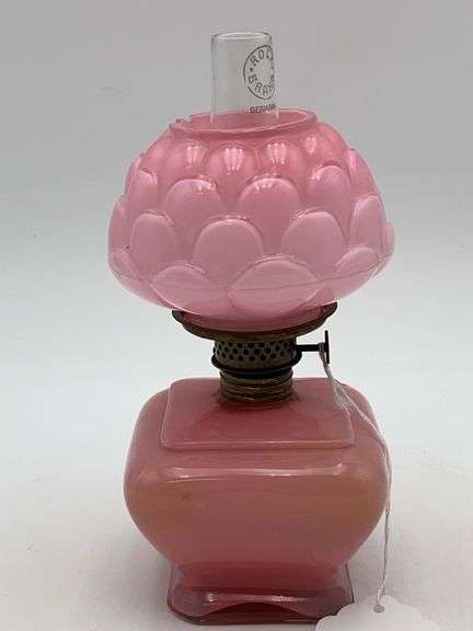Pink glass miniature oil night light
