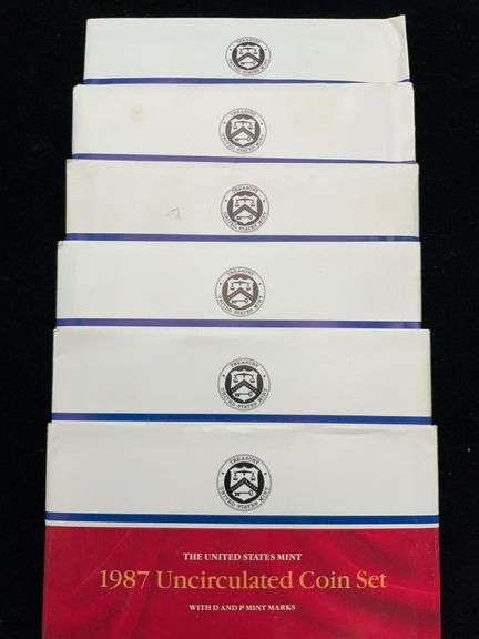 6 United States Mint Sets - 1987