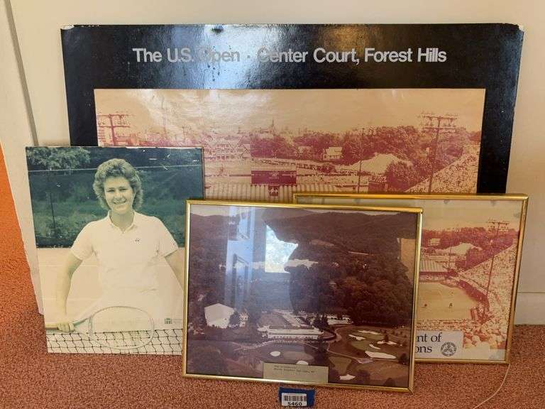 Framed photos, most tennis related