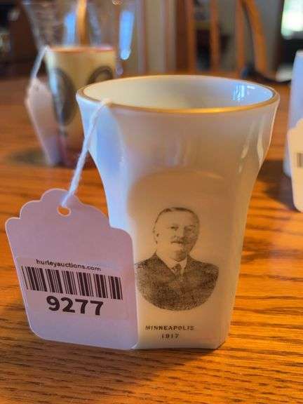 1917 Shriner convention souvenir milk glass tumbler