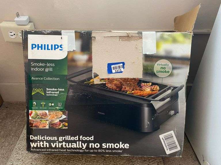 Philips smoke-less indoor grill, in box
