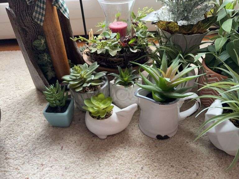 Faux Potted plants and succulents, decor items