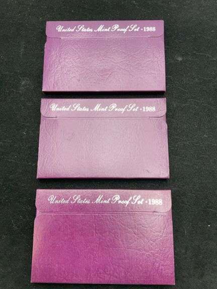3 United States Proof Sets - 1988