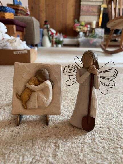 Willow Tree plaque and angel figurine