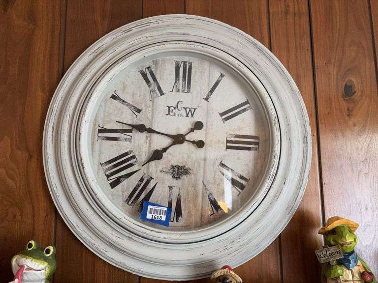 Whitewashed wall clock