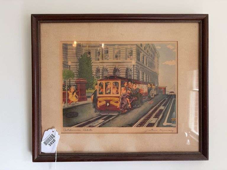 Justin Murray San Francisco print, California Cable, framed 15x18.5