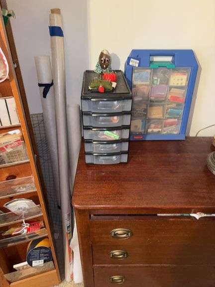 Sewing supply cabinets and vinyl sheeting