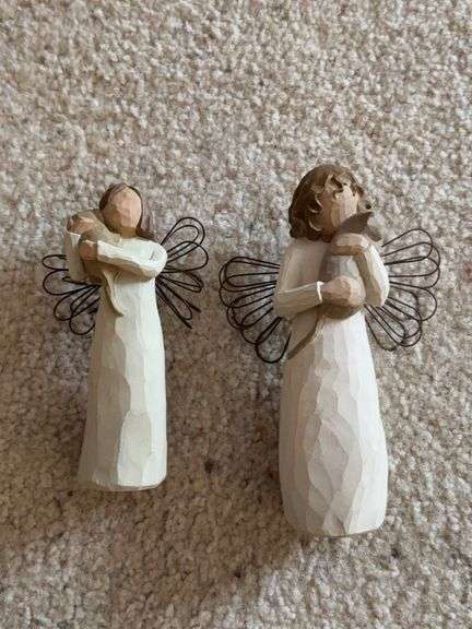 Two Willow Tree angel figurines
