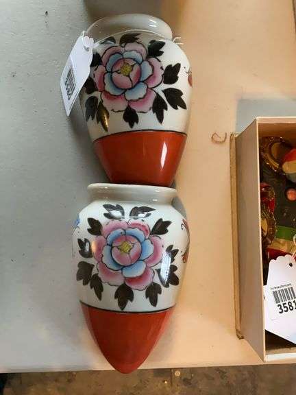 Pair of Japanese wall vases