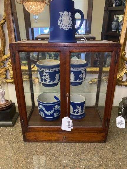 Store Countertop Window Country store countertop display cabinet w/ glass shelves, base drawer ...