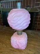 Pink satin glass Drape miniature oil lamp night light
