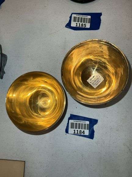 Indian brass egg box on stand