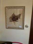 Dried florals, signed Hazel S/ 1968, framed