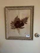 Dried florals, signed Hazel S/ 1968, framed