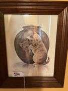 Coby cat print, framed 17.25x14.5