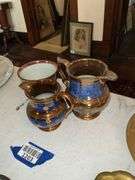 Three pcs copper luster china
