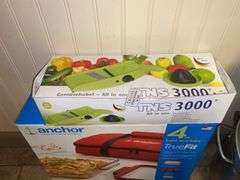 Anchor Hocking Bake & Take casserole in box, Chop Wizard, veggie slicer