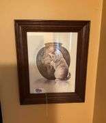 Coby cat print, framed 17.25x14.5