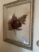 Dried florals, signed Hazel S/ 1968, framed