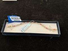 Gold over silver ruby and diamond accent bracelet