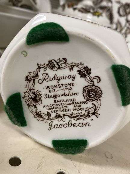 Ridgway Jacobean pattern brown dinnerware