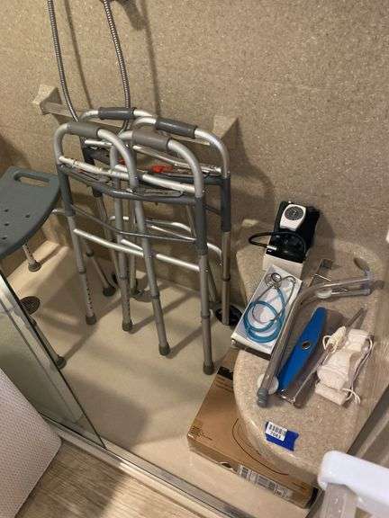 Contents of shower - handicap aids